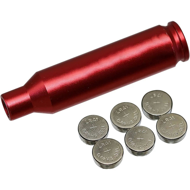 6.5CREEDMOOR Delik Sight Lazer Kırmızı Nokta Kartuş Lazer delik Sighter, 2 Takım Pil ile