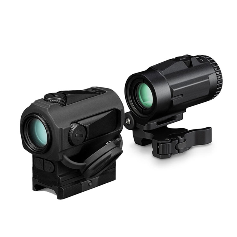 Taktik 3X Büyüteç Kapsamları Optik Avcılık Tüfek Manzaraları Kırmızı Nokta Sight QD Dağı Ile 20mm Tüfek Tabanca Ray