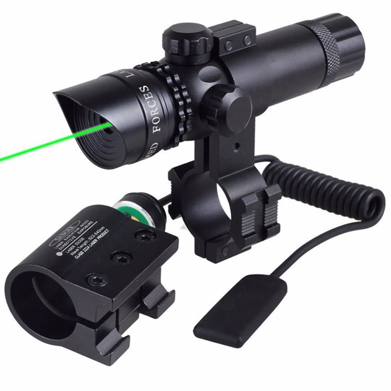Taktik Ayar Anahtarı Lazer Sight Kompakt Tüfek Tabanca Yeşil Lazer Sight 2 Mounts Raylı Tabanca Lazer Sight