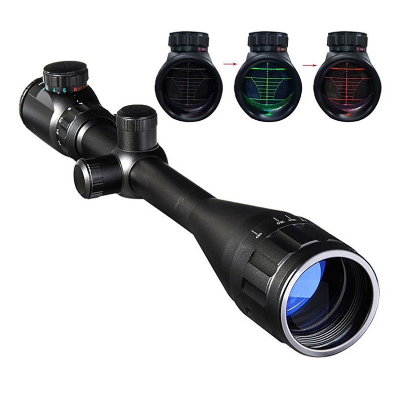 Taktik Av Kapsamı Kırmızı Yeşil Nokta Işıklı Reticle 6-24x50 Tüfek Teleskop hava tabancası Keskin Nişancı Tüfeği Kapsam Avcılık Kapsamı