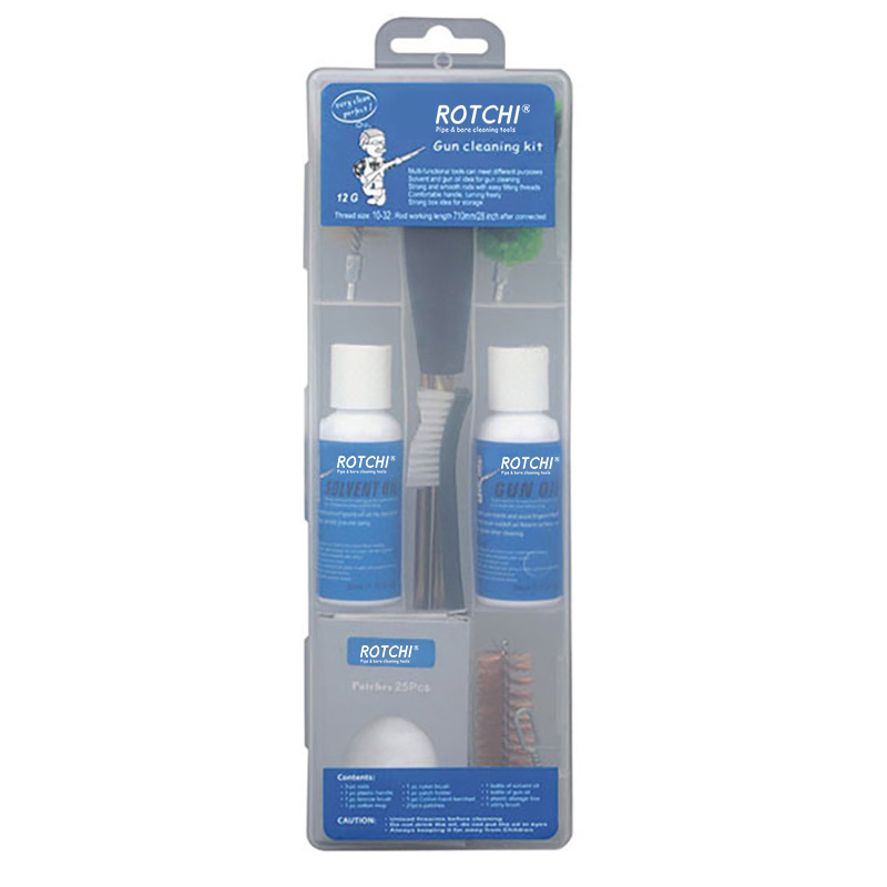 Yağ Şişeli Şeffaf Kutu Havalı Tabanca Temizleme Seti