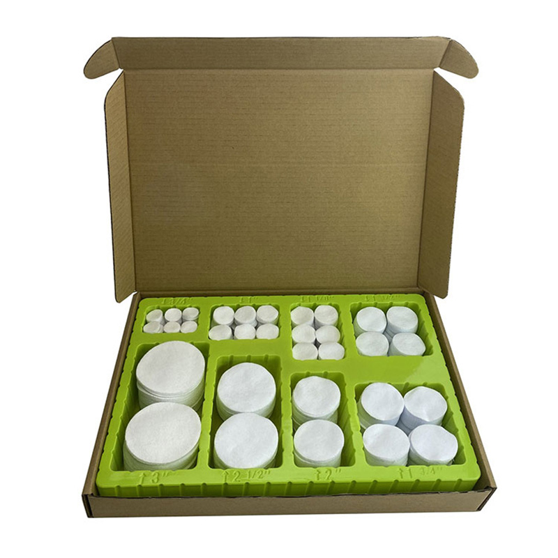 Evrensel Beyaz Pamuklu Bez Kare Tabanca Temizleme Yamaları Blister Kutu